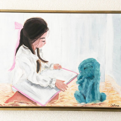 Girl-B//絵画 アート 抽象画 キャンバス インテリア アクリル絵の具 女の子 少女 アートパネル 印象派 9枚目の画像