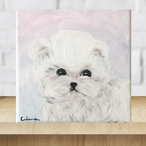 DOG-E// 犬 絵画 キャンバス アクリル アートパネル ビション DOG-E// 犬 絵画 キャンバス アクリル アートパネル ビション