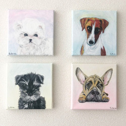 DOG-E// 犬 絵画 キャンバス アクリル アートパネル ビション 子犬 プードル 動物 わんこ 壁掛け 5枚目の画像
