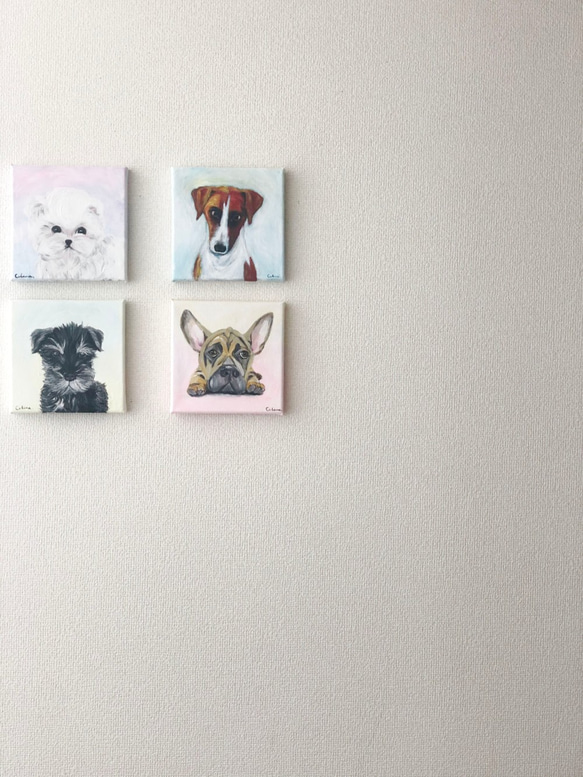 DOG-E// 犬 絵画 キャンバス アクリル アートパネル ビション 子犬 プードル 動物 わんこ 壁掛け 6枚目の画像