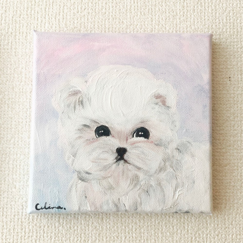 DOG-E// 犬 絵画 キャンバス アクリル アートパネル ビション DOG-E// 犬 絵画 キャンバス アクリル アートパネル ビション
