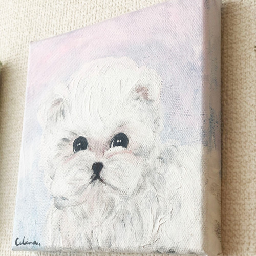 犬の絵「ミニピン」アクリル画　キャンバスF3 犬の絵「ミニピン」アクリル画 キャンバスF3 71VltTW-22L._UF894