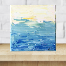 SEA-D//サンセット 夕焼け アクリル絵画 海 ブルー インテリア