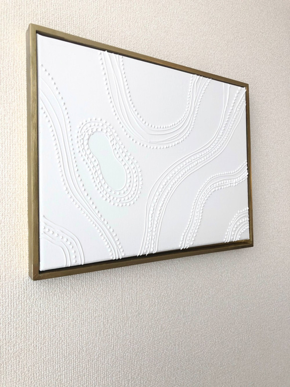 Texture-I//キャンバス アートパネル 絵画 アクリル テクスチャ 白  シンプル おしゃれ モダンアート 5枚目の画像