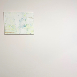WHITE U//キャンバス アクリル絵画 抽象画 インテリア モダンアート 白 シンプル 金箔 おしゃれ 青緑 6枚目の画像