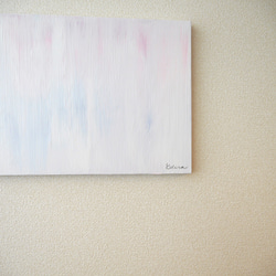 WHITE C //アクリル絵画　インテリア　抽象画　おしゃれ　ホワイト　白　ピンク　ブルー 2枚目の画像