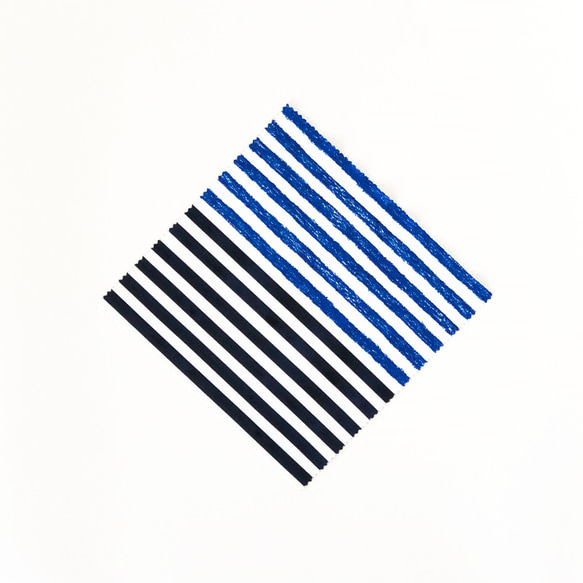 〈blue_stripe〉青いストライプ/メガネ拭き 2枚目の画像