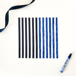 〈blue_stripe〉青いストライプ/メガネ拭き 1枚目の画像