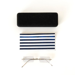 〈blue_stripe〉青いストライプ/メガネ拭き 5枚目の画像