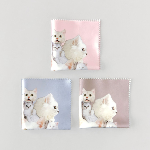 &lt;Cats_collage&gt;白貓/粉紅色清潔眼鏡的拼貼畫 第5張的照片