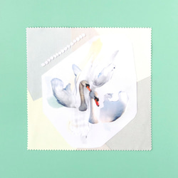 〈okra_swan〉オクラと白鳥/メガネ拭き 3枚目の画像