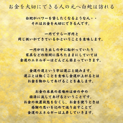 【◆白蛇ブレスレット◆】縁起　天然石ブレスレット　お金の巡り　豊かさ　金財　弁財天　神の遣い　富　　 3枚目の画像