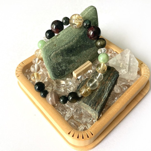 金財の運気をあげる為に必要なことを揃える】ルチルクォーツ 翡翠