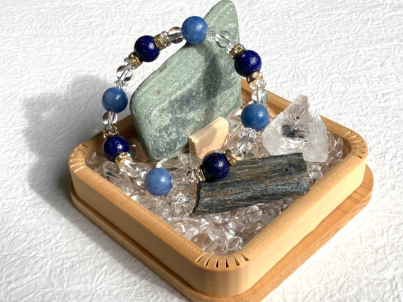 【ネガティブ打ち負かし幸運を呼ぶ】ラピスラズリ　ブルーアベンチュリン　天然石ブレスレット　天然石アクセサリー 5枚目の画像