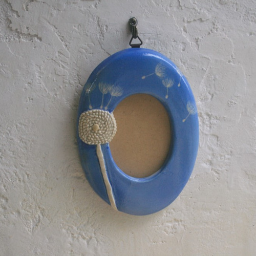 陶器のフォトフレーム「タンポポ綿毛」 フォトフレーム・写真立て Yume