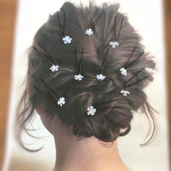 パールピンよりも！小さいお花のヘアアクセサリー 髪飾り 花飾り