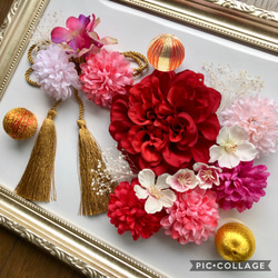 【送料無料】成人式 髪飾り 桜 結婚式  着物 袴 和装 卒業式 前撮り 和 ピンク 赤 七五三 ドライフラワー 2枚目の画像