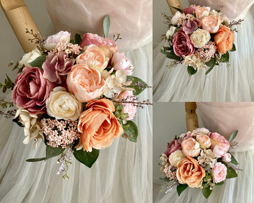 Amazon｜「結婚式ブーケ ブートニアセット」40～43×30～33cm