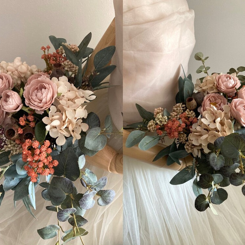 Amazon｜「結婚式ブーケ ブートニアセット」40～43×30～33cm