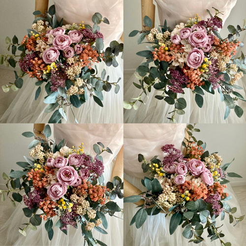 Amazon｜「結婚式ブーケ ブートニアセット」40～43×30～33cm
