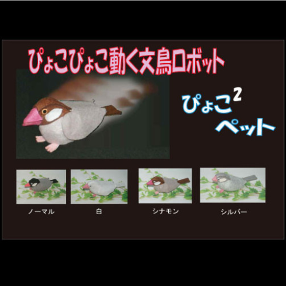 ぴょこぴょこ動く文鳥ロボット　ぴょこぴょこペット　組み立てキット 1枚目の画像