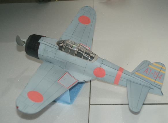 空飛ぶプラモデル　スチレン製ゴム動力模型飛行機　零式艦上戦闘機 3枚目の画像