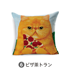 クッションカバー 選べる6種！45×45 猫 猫柄 クッション インテリア 座布団カバー ファスナー開閉式 絵 美容室 6枚目の画像