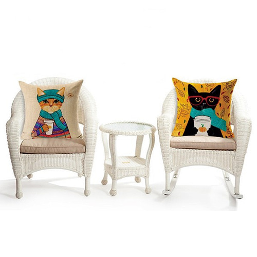 クッションカバー 選べる6種！45×45 猫 猫柄 クッション インテリア