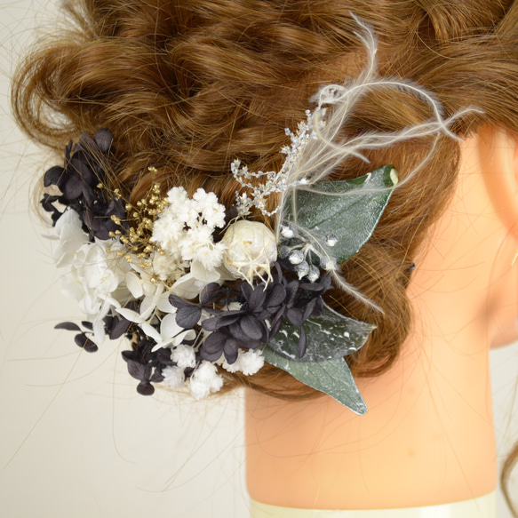 プリザーブド&ドライフラワー 髪飾り ヘアアクセサリー ヘッド