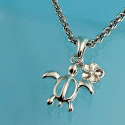 シルバー925 海の守り神 ホヌ チャーム ハワイアンジュエリー チェーン