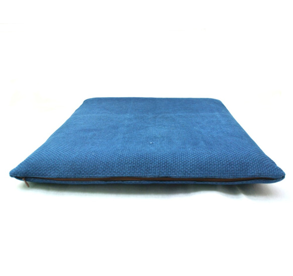 モクざ L 藍の草木染 45cmサイズ 刺子綿厚手 座布団 4枚目の画像