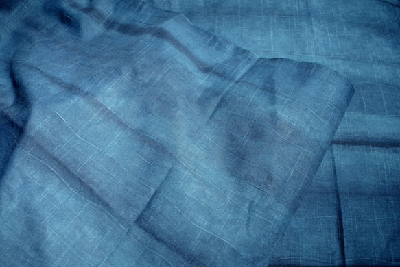 藍染め浴衣地マスク、ノーズワイヤー・フィルターポケットあり、本物志向大人のプリーツマスク 7枚目の画像