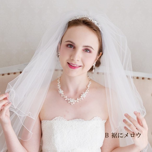 ミディアム ベール ウェディング ベール ヴェール ブライダル ウェディング 結婚式ディング CV03 9枚目の画像