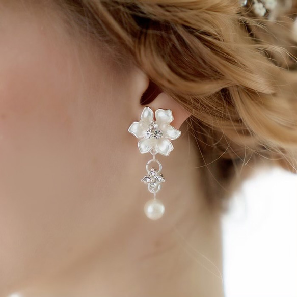 ANNAN WEDDING♡ヘアアクセサリー イヤリング セット♡ annan wedding ゴールド フラワー ネックレス イヤリング セット