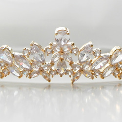 花嫁　結婚式　ジルコニア　挙式　ウエディング　ビジュー　クラシカル　ダイヤモンド風　ティアラST06 4枚目の画像