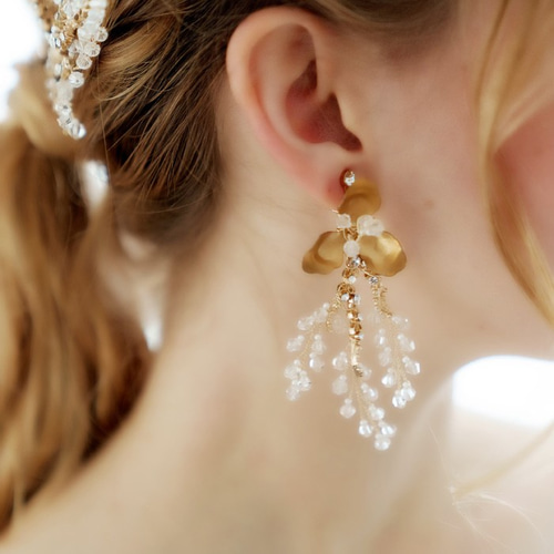 イヤリング ゴールド ブライダルアクセサリー 結婚式 ウェディング