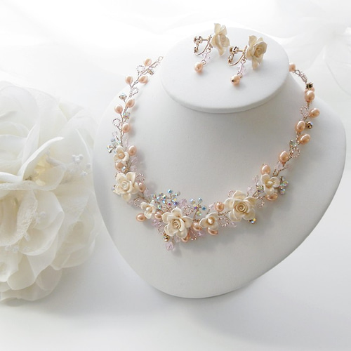 ［良品］ ANNAN WEDDING ネックレス イヤリング DN62 良品］ ANNAN WEDDING ネックレス イヤリング DN62 ブライダル