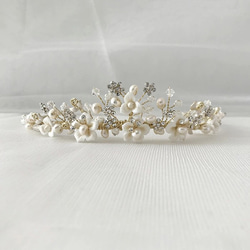 ゴールド ティアラ 花嫁 結婚式 パール 挙式 ウエディング