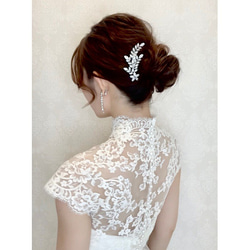 小枝  ビジュー クリスタル　小花 ヘアアクセサリー シルバー 髪飾り ヘッドドレス 結婚式　前撮り　GS084 5枚目の画像