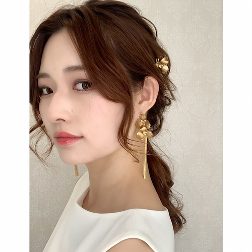 ウェディング ブライダル タッセルイヤリング ゴールド 結婚式
