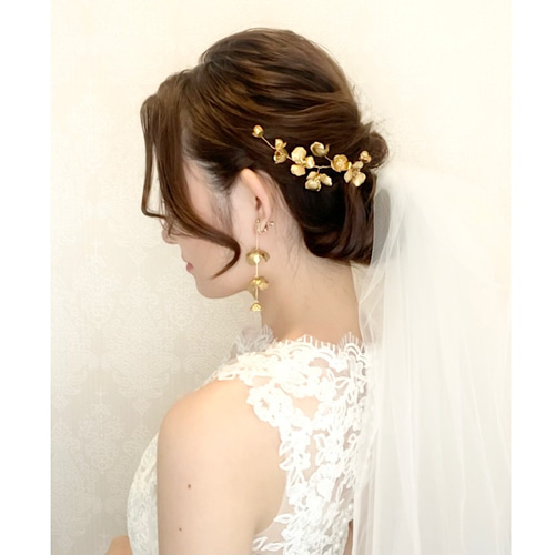 ヘッドドレス 小枝 ブライダル ヘアアクセ サリー リーフ