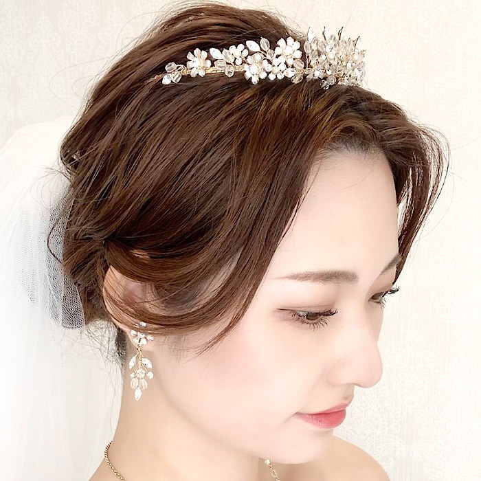 ブライダル 低め annan TLM293 ティアラ wedding パール