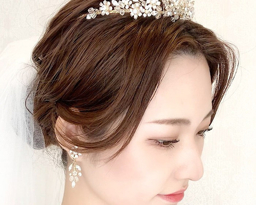 annan wedding ティアラ 低め TLM293 パール ブライダル ブライダルアクセサリーのアンナンウェディング