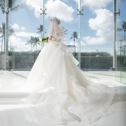 人気　レース刺繍　結婚式　挙式　前撮り　ブライダル　教会　ウェディングショートベールCV108 3枚目の画像