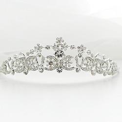 ティアラ　ウエディング　　スワロ　ビジュー　前撮り　シルバー　挙式用ティアラTLM234 1枚目の画像