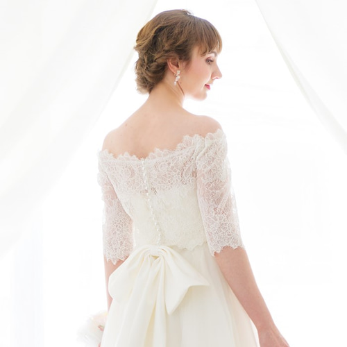 ANNAN WEDDINGオフショルダーレースボレロ(AC15)