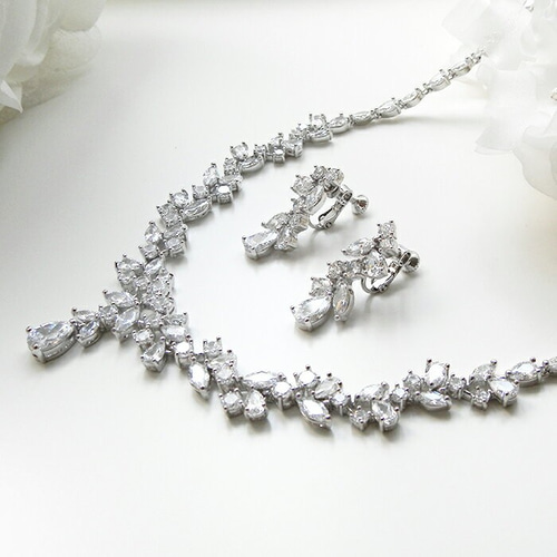［良品］ ANNAN WEDDING ネックレス イヤリング DN62 ブライダルアクセサリーのアンナンウェディング