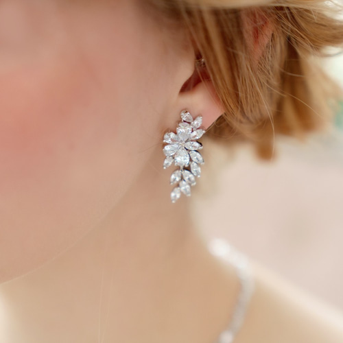 ウェディングアクセサリー ジルコン ダイヤ風 お色直し 前撮り カラー  