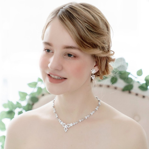 ANNAN WEDDING フラワーモチーフネックレスセット（楽天市場】[可愛い 