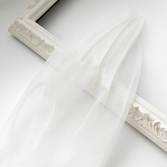 【節約＆楽しいDIYセット】ブライダル ウェディング 挙式　花嫁　前撮り　オーガンジー　ショートグローブDIY01 3枚目の画像